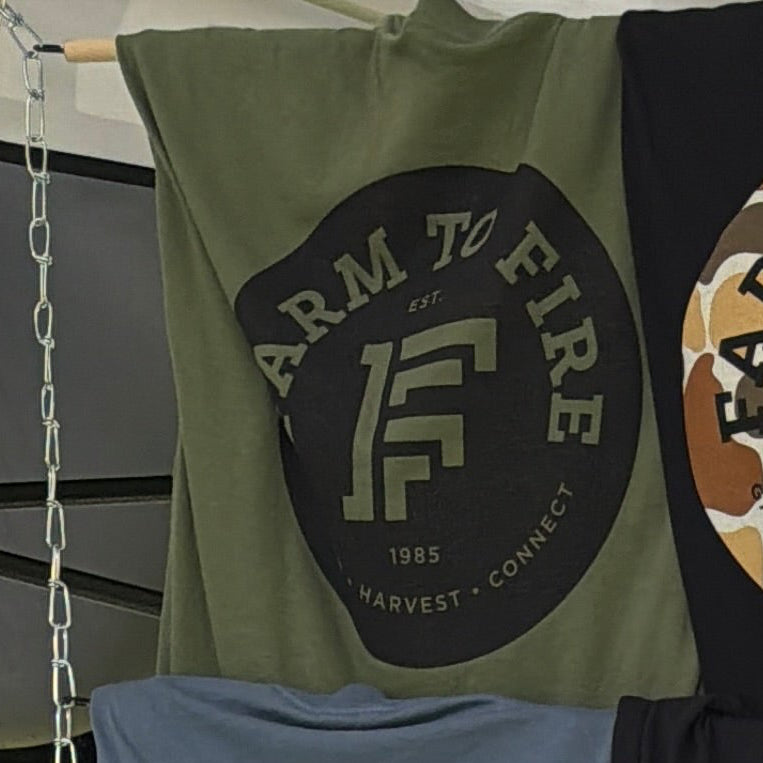 BLACK CIRCLE LOGO - Tshirt Military Green