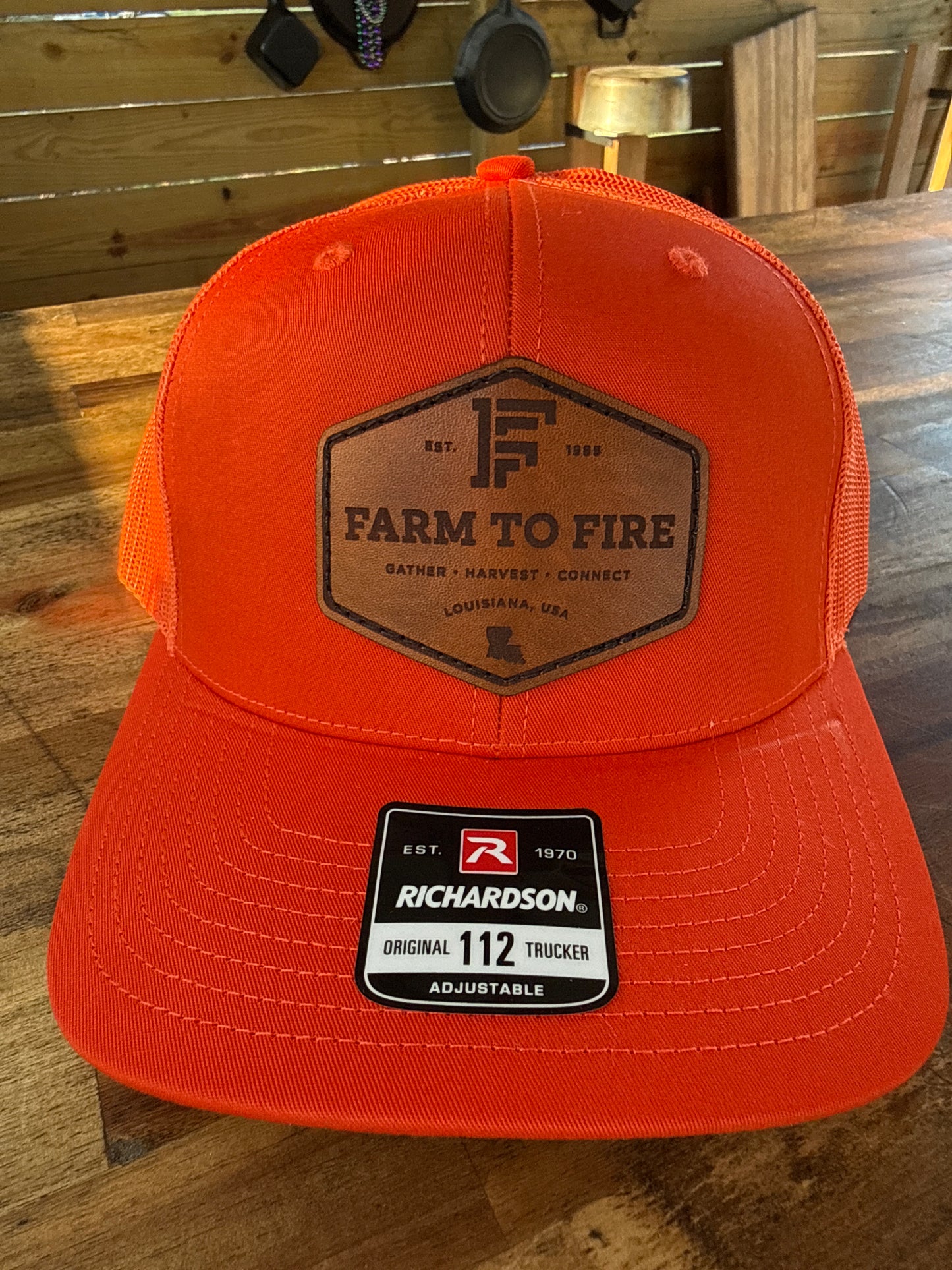 A3 Orange Richardson 112 Hat Diamond Leather