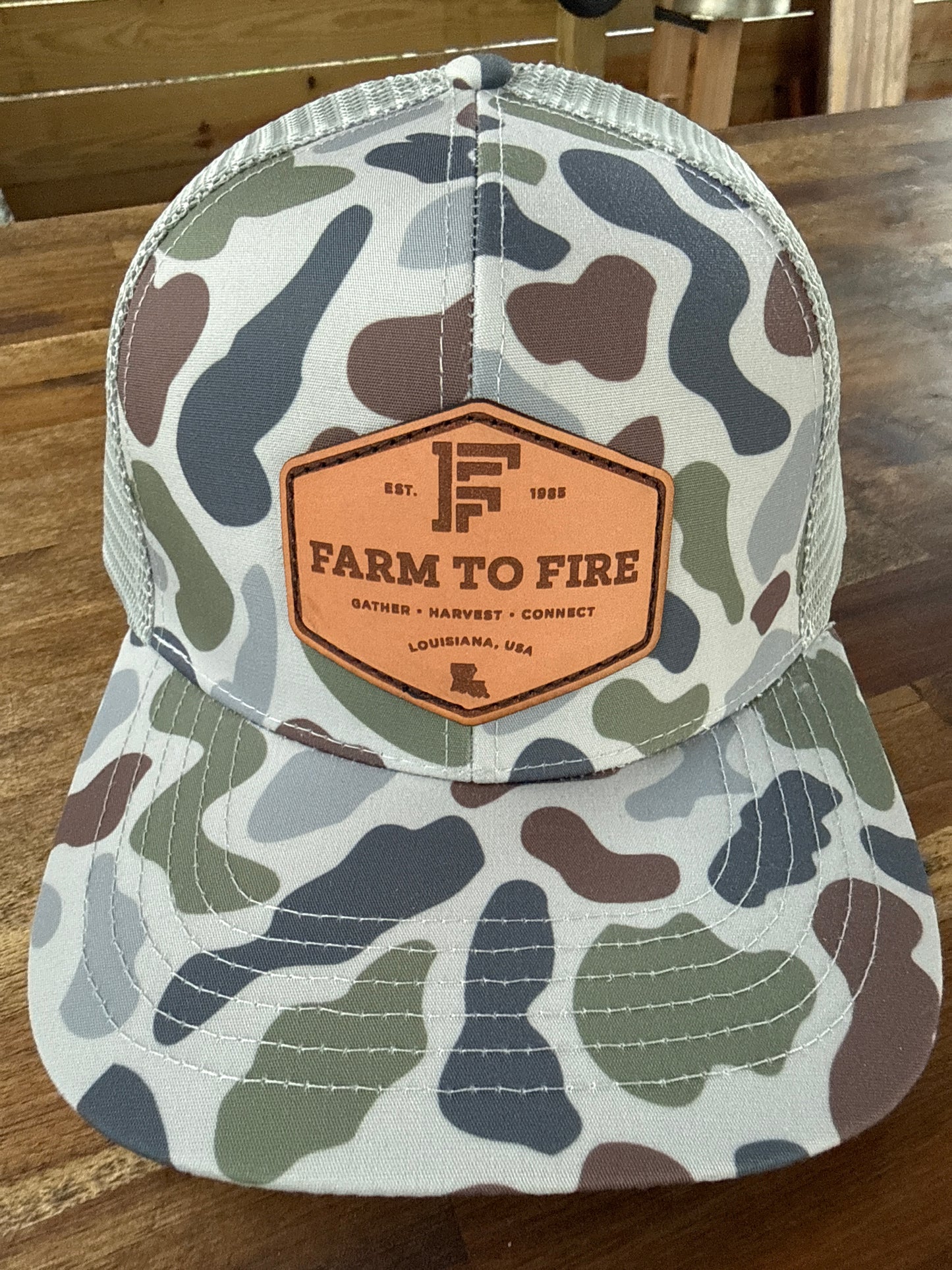 C5 Tri-Camo LOST Hat with Diamond Light Leather Patch