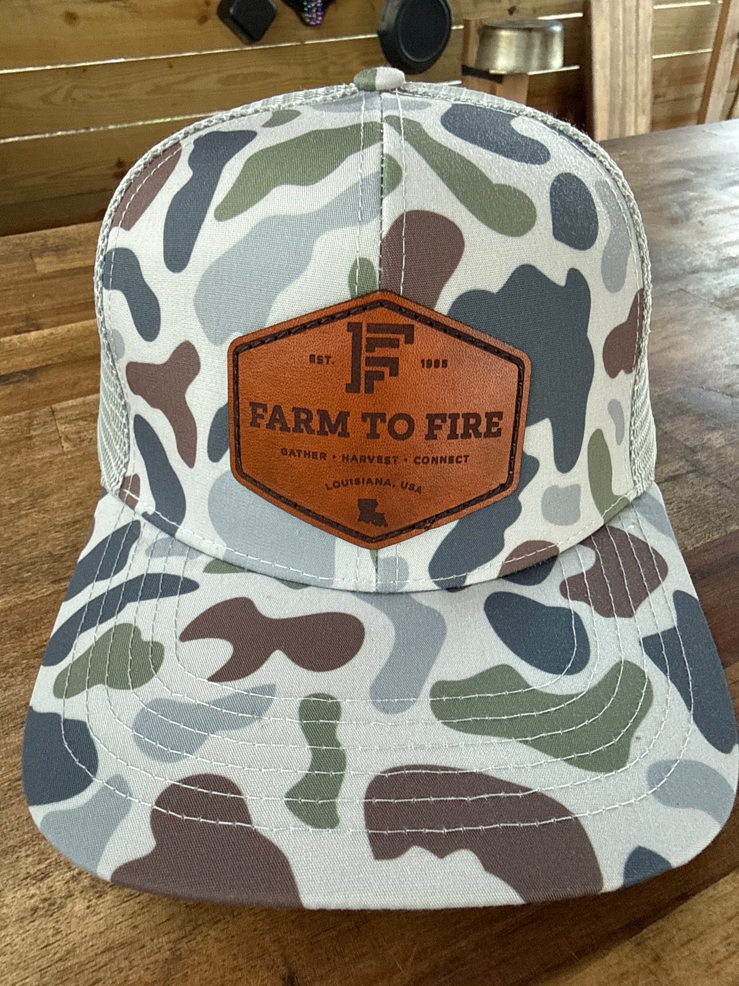 C6 Tri-Camo LOST Hat with Diamond Dark Leather Patch